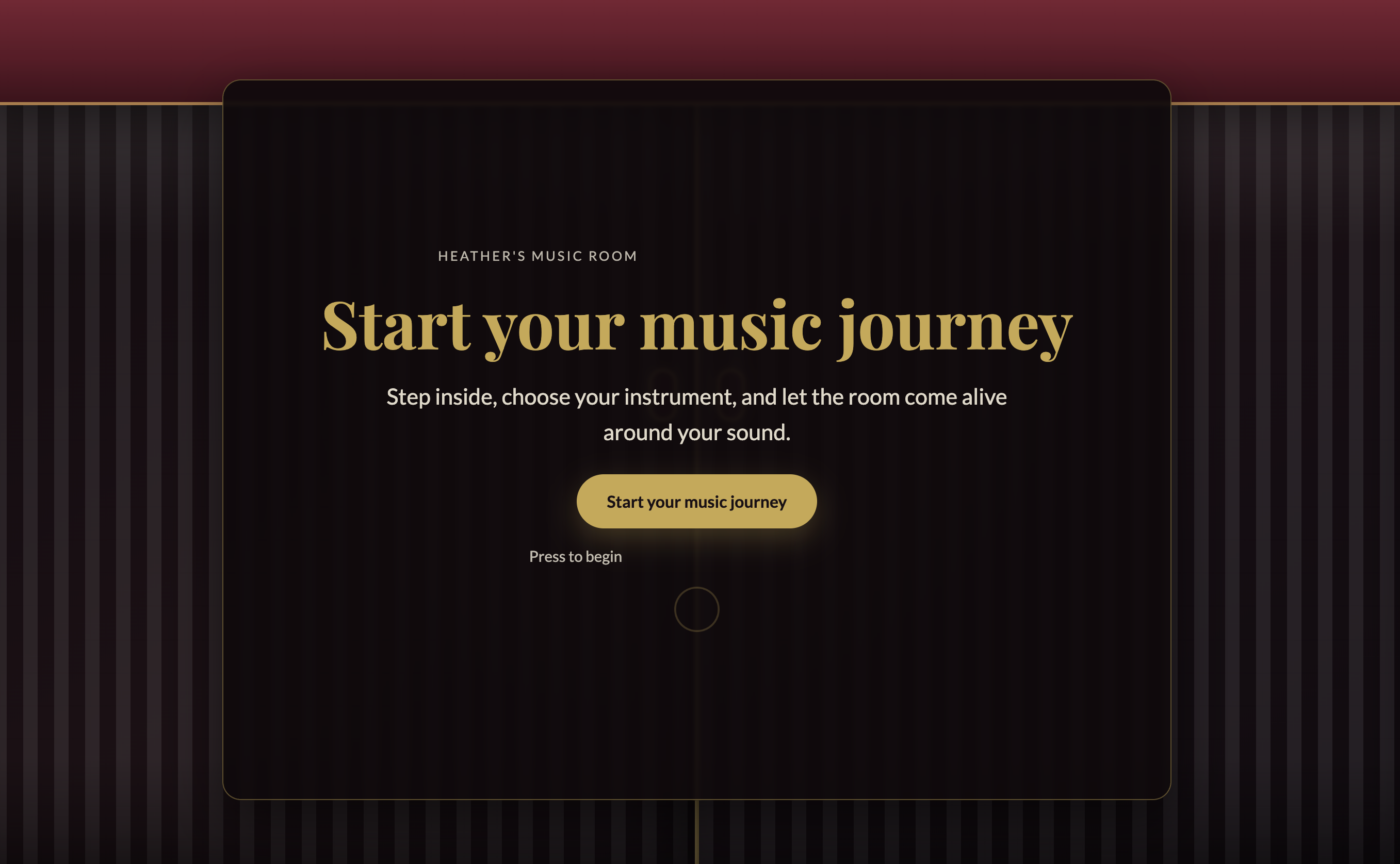 Screenshot of Heather's Music Room website